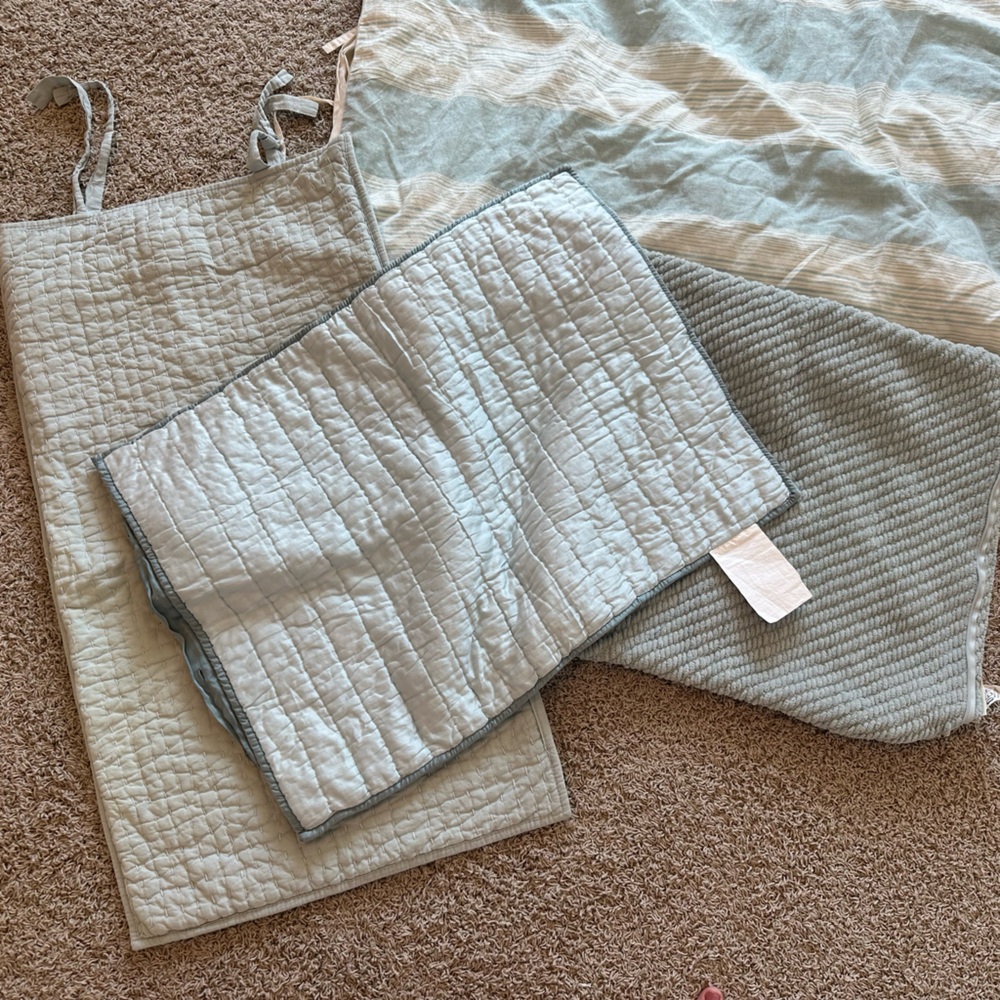 POTTERY BARN 3 Pillow Cover Seafoam Bundle (matches West Elm Duvet)